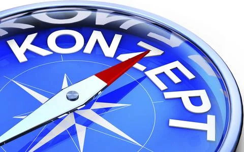 High resolution rendering of a compass with a german concept icon Illustrazione stock