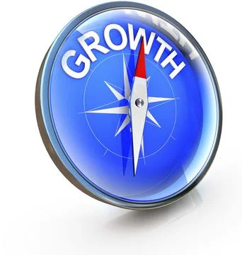 High resolution rendering of a compass with a growth icon Stock Illustration