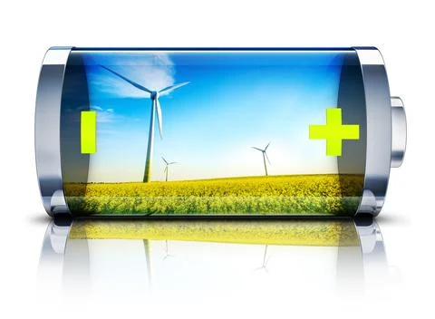 High resolution rendering of a green energy concept Illustrazione stock