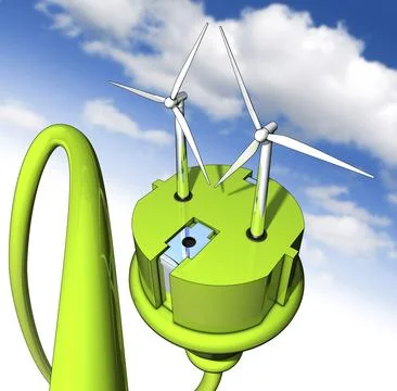 High resolution rendering of a green energy concept Illustrazione stock