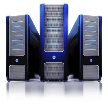 High resolution rendering of servers Illustrazione stock