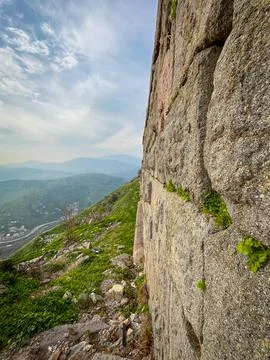 High Resolution Sharp Details of Pergamon Acropolis Walls Built by Attalid .. Stock Photos