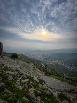 High Resolution Sharp Details of Pergamon Acropolis Theater built by Eumene.. Foto stock