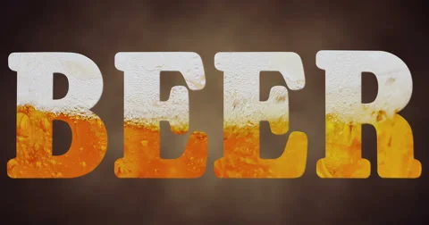 High resolution text with word beer shape filled with beer Stock Footage 66350825
