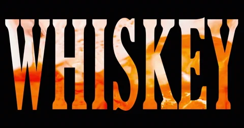 High resolution text with word whiskey shape filled with whisky Stock Footage 67843975