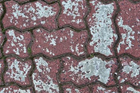 A high resolution texture of cobblestone historical roads with interlocking r 스톡 사진