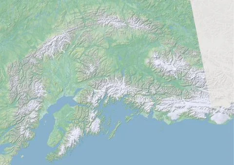 High resolution topographic map of Alaska Range Stock Illustration