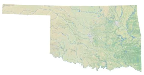 High resolution topographic map of Oklahoma Stock Illustration