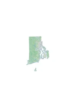 High resolution topographic map of Rhode Island Stock Illustration