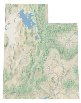 High resolution topographic map of Utah Stock Illustration