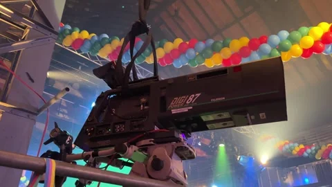 High-Resolution TV Broadcast Camera with FUJINON DIGI POWER 87 Lens 스톡 동영상 277610105