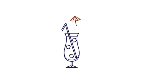 High resolution video banner animated icons various alcohol cocktail glasses. Stock Footage 127705920