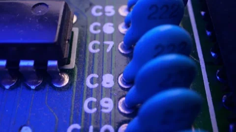 High-resolution video captures the complex structure of a motherboard's cir.. Stock Footage 264818754