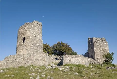 High Resolution View of Ancient Goat Castle Towers Stock Photos