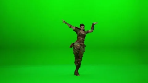 High-Resolution Viking Female Dance Sequence Game Asset Stock Footage 320666754