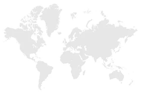 High resolution white map of the world. Stock Illustration