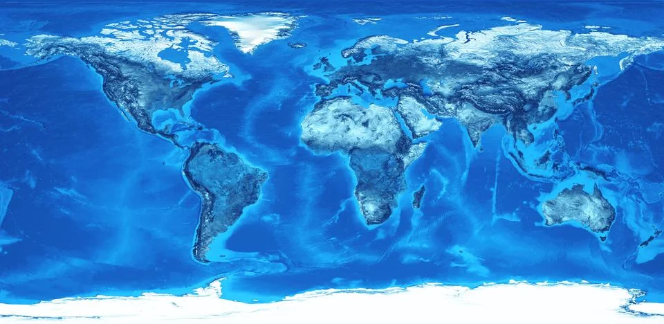 High resolution world map in blue Stock Photos