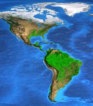 High resolution world map focused on America 스톡 사진