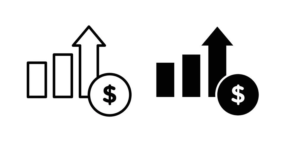 High revenue icon for web projects Stock Illustration