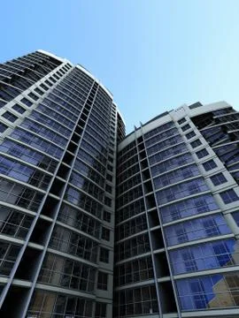 High Rise, 3d model Stock Illustration