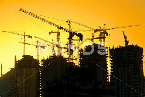 High rise apartment building construction Stock Photos