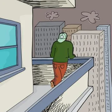High rise balcony Stock Illustration