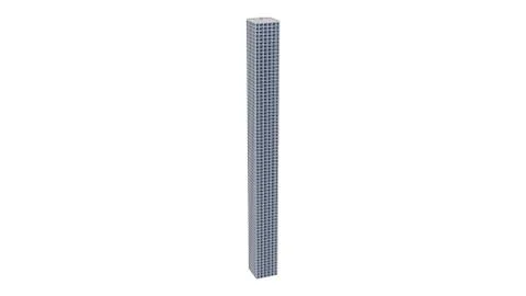 High-rise Building 3D Rendering over White Background Stock Illustration