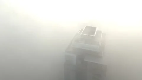A High-rise Building is Barely Visible Through Dense Fog, in Langley, British Video stock 330980349