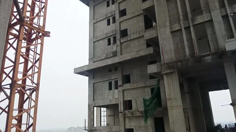 High-Rise Building Construction and Welding Site in Kolkata Stock Footage 337227488