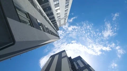 High rise building. Looking up, roll camera Stock Footage 165496003