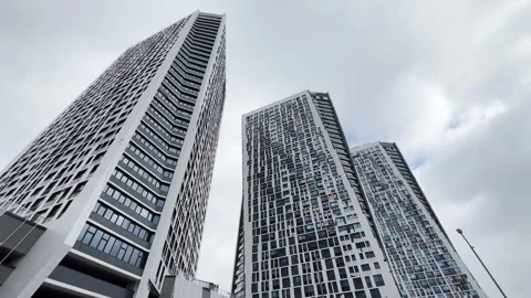 High-rise building. Low angle aerial view. Stock Footage 217548092