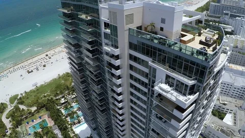 High-rise building Miami Beach Setai 2 Stock Footage