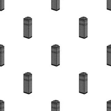 High-rise building of a skyscraper. Skyscraper single icon in black style vector Ilustración de archivo