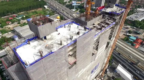 High Rise Building Under Construction Stock Footage 66528312