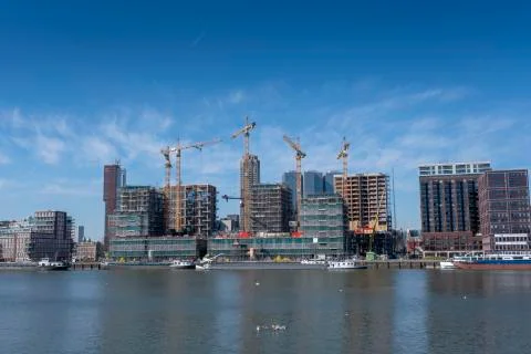 High rise building under construction in Rotterdam, The Netherlands Stock Photos