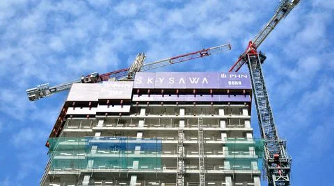 High-rise building under construction. Stock Photos