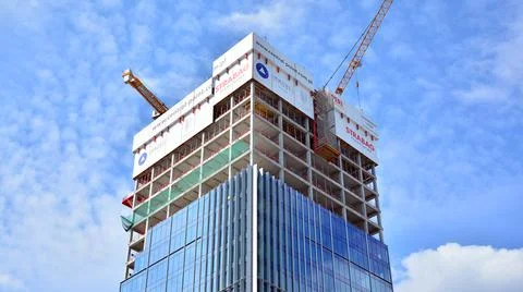 High-rise building under construction. Stock Photos
