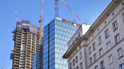 High-rise building under construction. Stock Photos