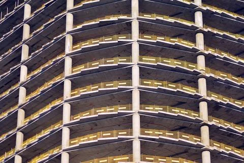 High-rise building under construction. Modern office building. Stock Photos