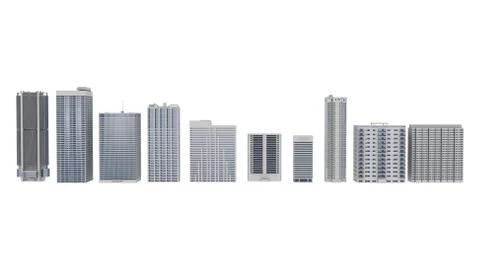 High-rise Buildings 3D Rendering Stock-Illustration