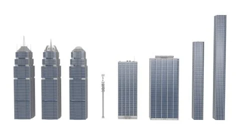 High-rise Buildings 3D Rendering Stock-Illustration