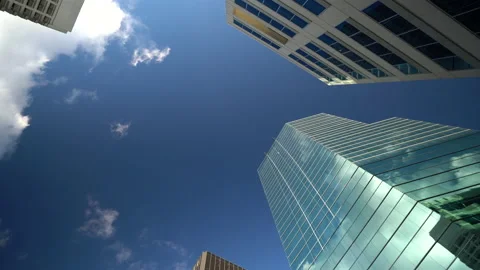 High Rise Buildings Looking Up Stock Footage 166065464