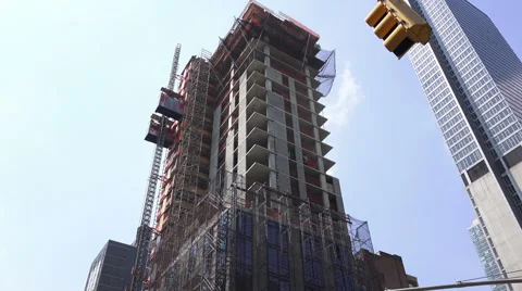 High Rise Bulding Under Construction New York City 2 Stock Footage 52551599