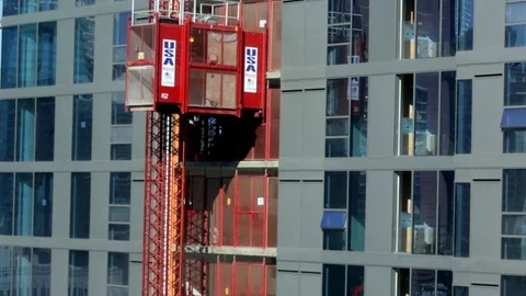 High Rise Construction Elevator Stock Footage 92767138