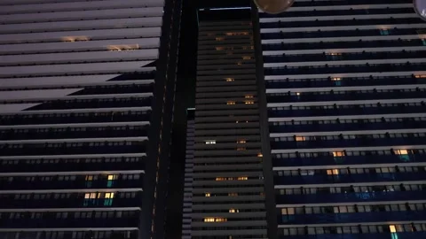 High rise facade at night Stock Footage 331770912