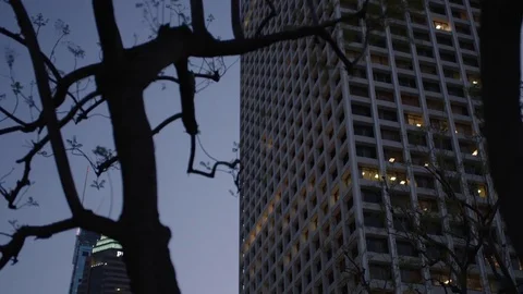High rise glass office building downtown Los Angeles. 4K Stock Footage