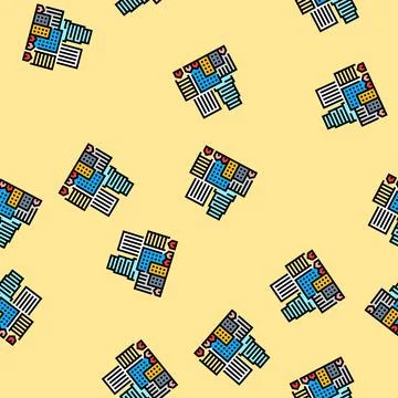 High rise housing vector seamless pattern Ilustração Stock