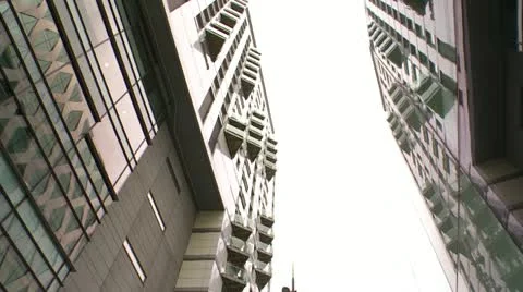 High rise pan between high rises Stock Footage 12459422