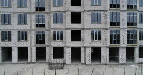 High rise residential complex under construction Stock Footage 123427924