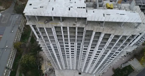 High rise residential complex under construction Stock Footage 123428075